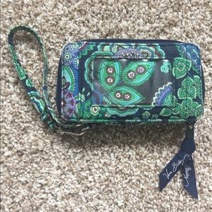 Vera Bradley blue and green wristlet